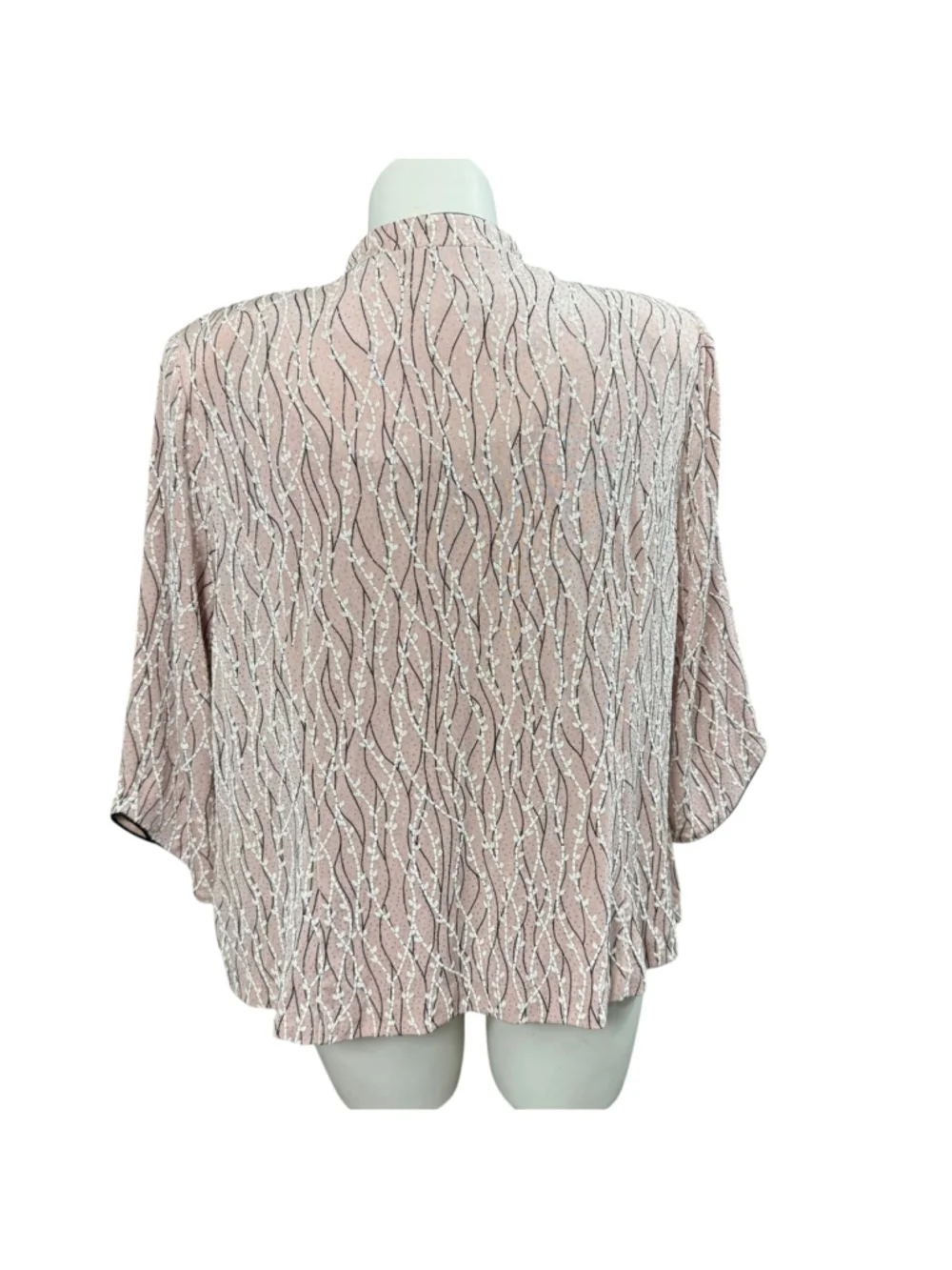 Alex Evenings 2 Pc Pink Jacket Tank Set 3X Plus Shimmer Textured Made USA
